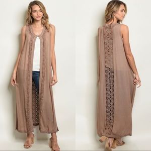 Longline crochet cardigan